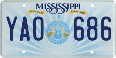 MS license plate YAO686