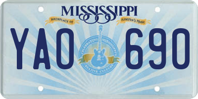 MS license plate YAO690