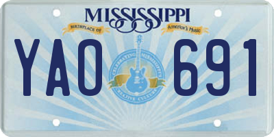 MS license plate YAO691