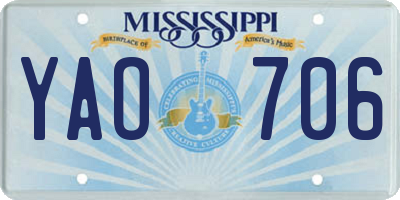 MS license plate YAO706