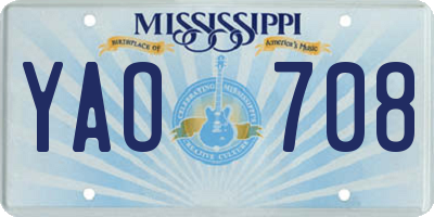 MS license plate YAO708