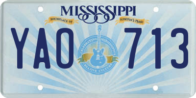 MS license plate YAO713