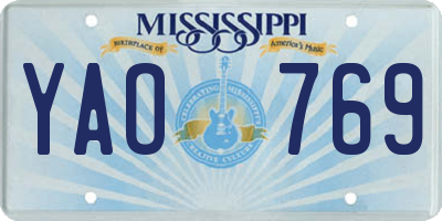 MS license plate YAO769