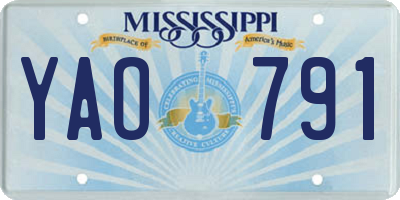 MS license plate YAO791