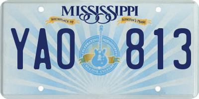MS license plate YAO813