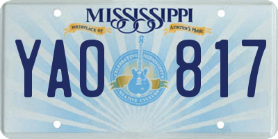 MS license plate YAO817