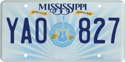 MS license plate YAO827
