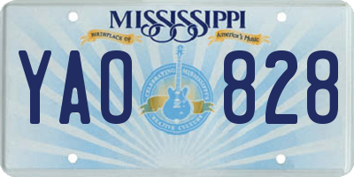 MS license plate YAO828