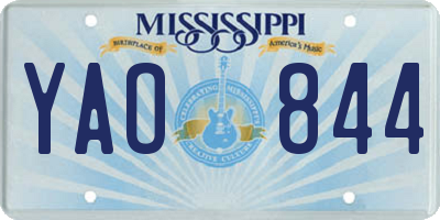 MS license plate YAO844