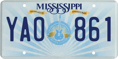 MS license plate YAO861