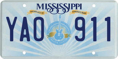 MS license plate YAO911