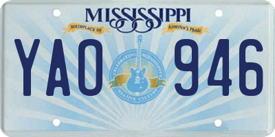 MS license plate YAO946