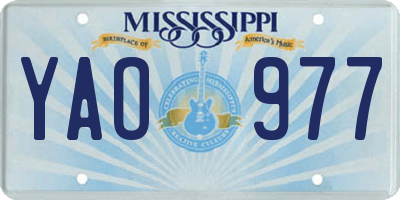 MS license plate YAO977