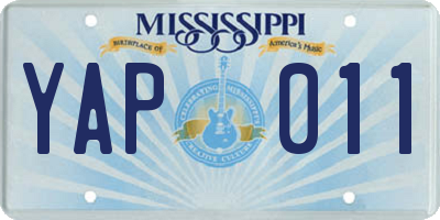 MS license plate YAP011