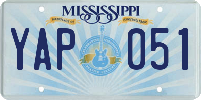 MS license plate YAP051