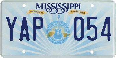 MS license plate YAP054
