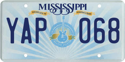 MS license plate YAP068