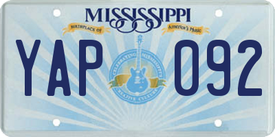 MS license plate YAP092