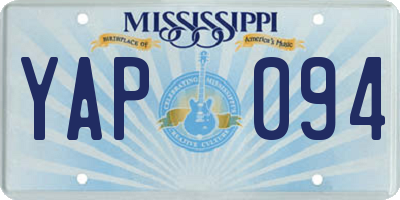 MS license plate YAP094