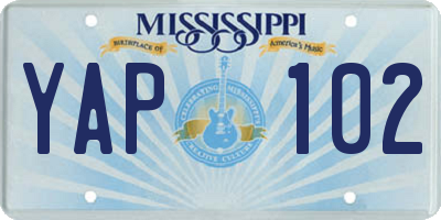 MS license plate YAP102