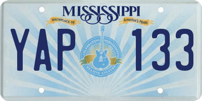 MS license plate YAP133