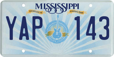 MS license plate YAP143