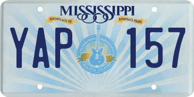 MS license plate YAP157