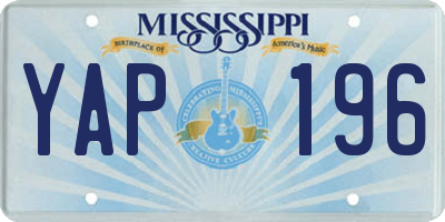 MS license plate YAP196