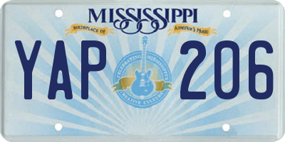 MS license plate YAP206