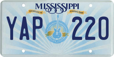 MS license plate YAP220