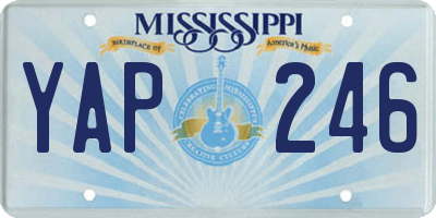 MS license plate YAP246
