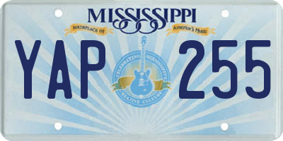 MS license plate YAP255