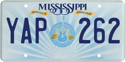 MS license plate YAP262