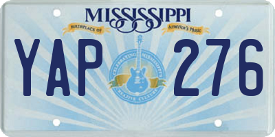 MS license plate YAP276