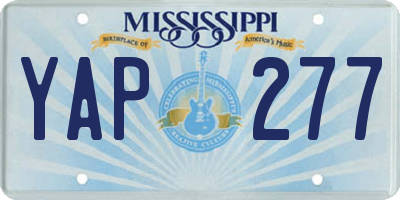 MS license plate YAP277