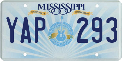 MS license plate YAP293