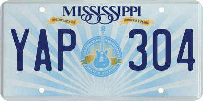 MS license plate YAP304