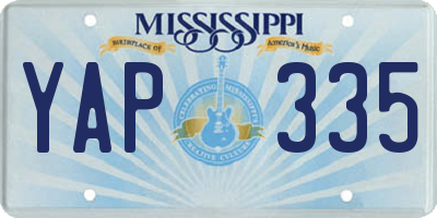 MS license plate YAP335