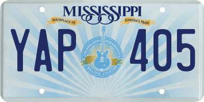 MS license plate YAP405