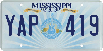 MS license plate YAP419