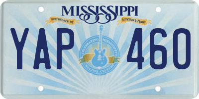 MS license plate YAP460