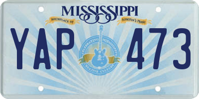 MS license plate YAP473