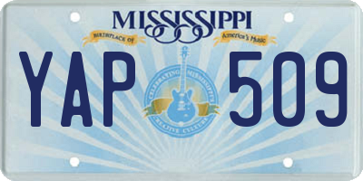 MS license plate YAP509