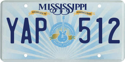 MS license plate YAP512