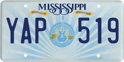 MS license plate YAP519