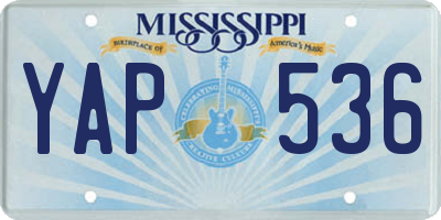 MS license plate YAP536