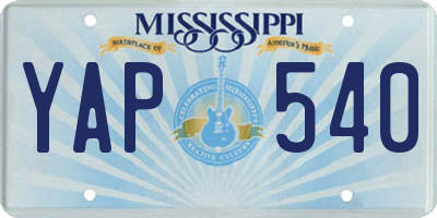 MS license plate YAP540