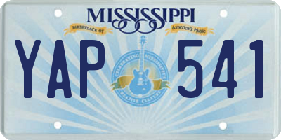 MS license plate YAP541
