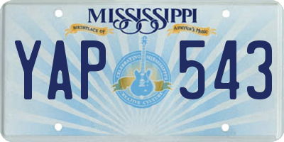 MS license plate YAP543