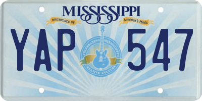 MS license plate YAP547